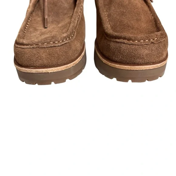 Kork-Ease Wales Brown Suede Lace Up Boots 9.5 Chunky Heel Leather Upper Lug Sole - Picture 4 of 12